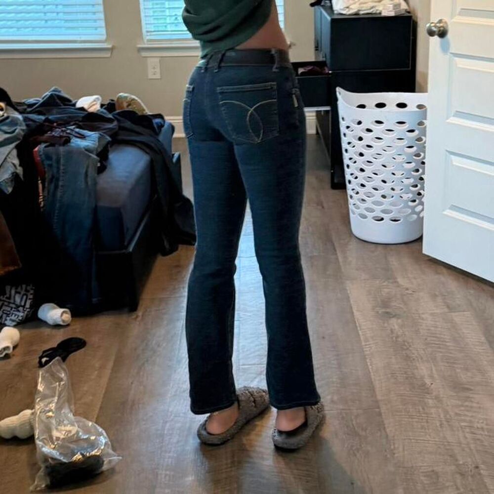 Vintage-american Women's Blue and Navy Jeans